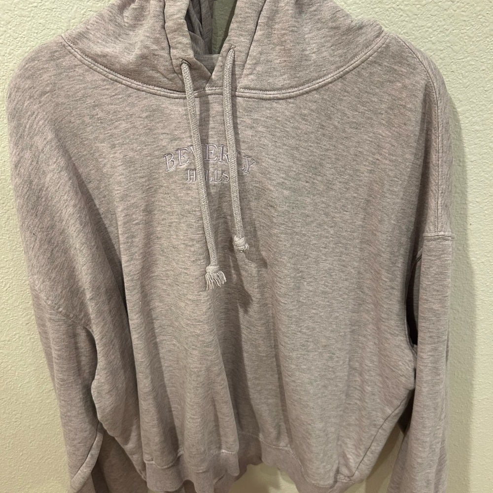 H&M Purple Crop Long Sleeve Hoodie